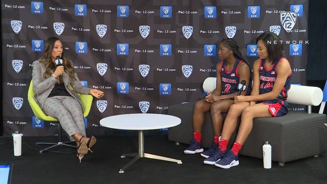 2018 Pac-12 Women's Basketball Media Day: Arizona's Adia Barnes, Sam Thomas, Aarion McDonald смотреть онлайн