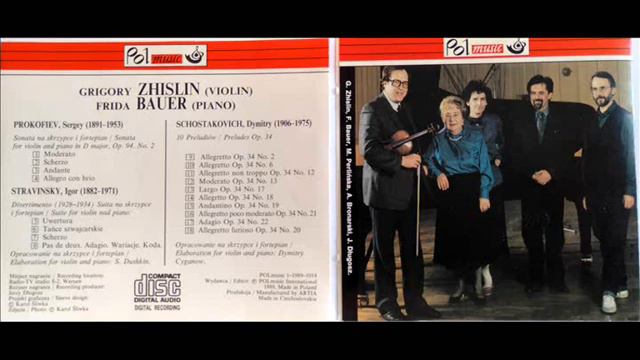 GRIGORI ZHISLIN, Violin And FRIEDA BAUER, Piano Play Prokofiev, Stravinsky, Shostakovich