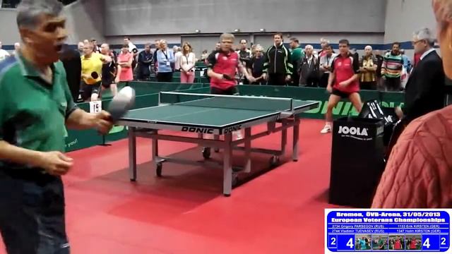 PARSEGOV, TUDVASEV vs KIRSTEN, KIRSTEN, 1/4 European Veterans Championships, Bremen Table Tennis смотреть онлайн