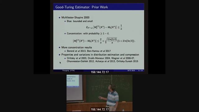 BITS 2018: Andrew Thangaraj - Missing Mass Problem - Estimating the Probability of the Unseen смотреть онлайн