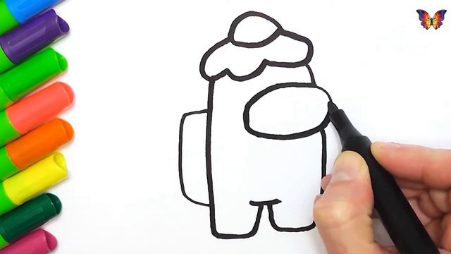 Как нарисовать персонажа игры Among Us вместе с ребенком. Научится рисовать просто – рисуйте! смотреть онлайн