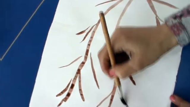 Малювання "Весняна гілка" з використанням зубної щітки та ватних паличок смотреть онлайн