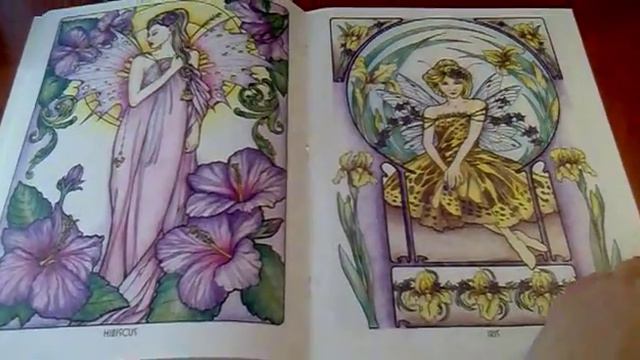 Completed Floral Fairies Coloring Book