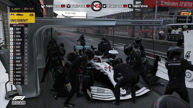 F1 2019 RECREATION: HAMILTON PIT STOP GERMANY 2019 смотреть онлайн