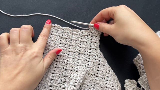 How to Crochet Lacy Sweater | V-stitch and Shell Stitch | Lenysea смотреть онлайн