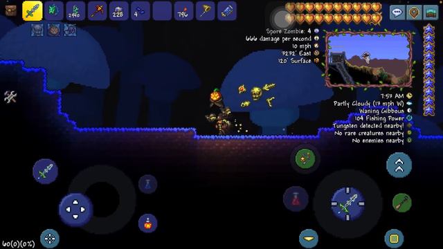 Terraria Mobile 1.4.3 Master Mode Playthrough | EP 23 | Surface Mushroom Biome смотреть онлайн