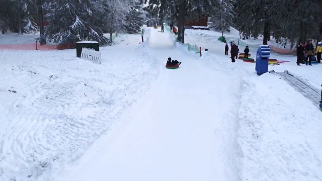 Snow Tubing At Puijo Peak_Puijo Tower_Puijon Torni_Kuopio_Finland