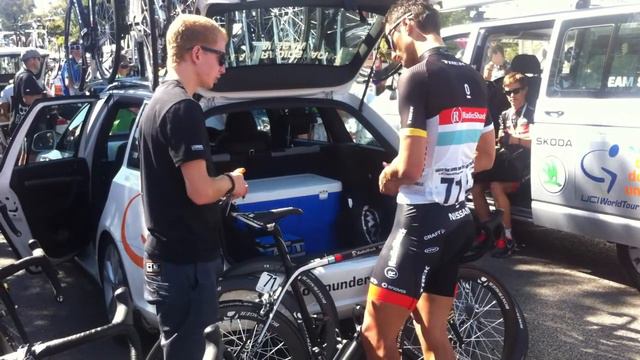 Tour Down Under 2012 - Danele Bennati Gets His Bike Adjusted