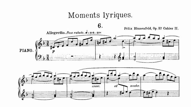 Felix Blumenfeld: 10 Moments Lyriques, Op. 27 (Somero)