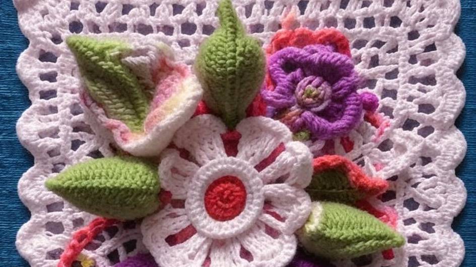 ЦВЕТЫ в квадратных мотивах от нейросети. ПОДБОРКА №15. ВЯЗАНИЕ. смотреть онлайн