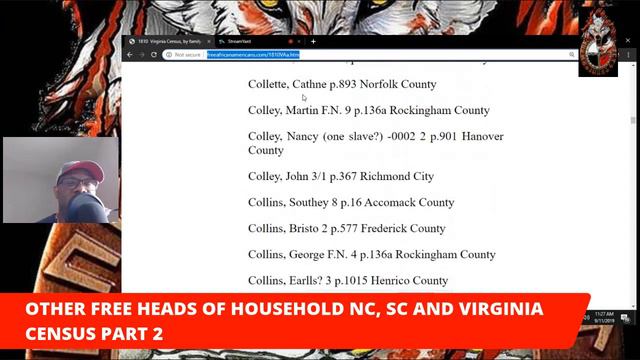 OTHER FREE HEADS OF HOUSEHOLD NC, SC AND VIRGINIA BY FAMILY NAMES PART 2 смотреть онлайн