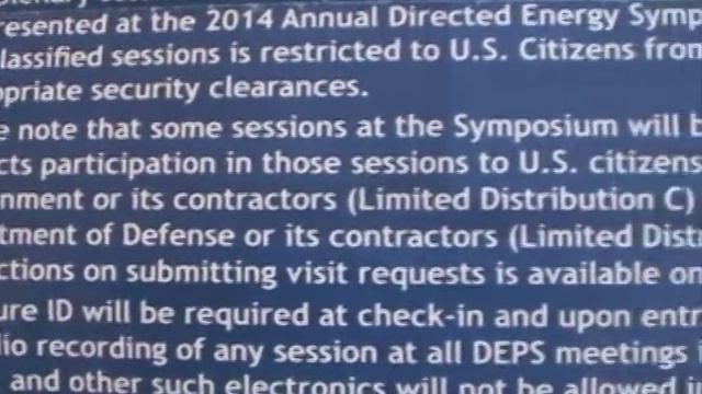 DoD/NSA - Classified Direct Energy Weapons (DEW) Symposium Reg. SECRET/NOFORN смотреть онлайн