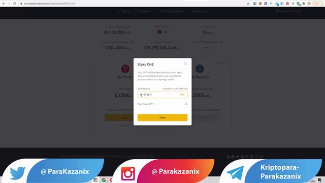 Binance Launchpool'da BNB-CHZ-BUSD Stake Et - JUVE Ve PSG Token Kazan | İşlem Adımları
