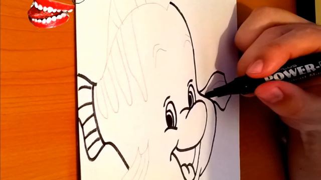 DRAWING TUTORIAL-FULL: How to Draw FLOUNDER from The Little Mermaid Step by Step Easy смотреть онлайн