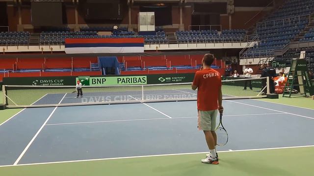 Viktor Troicki,treniramo za Davis Cup Srbija - Španija смотреть онлайн
