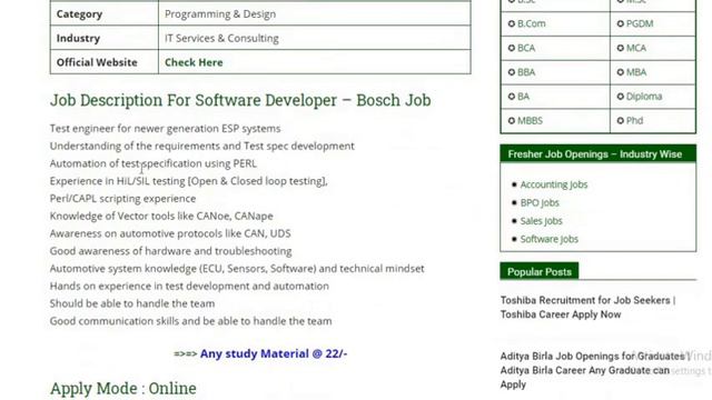 Bosch Job Openings for Job Seekers | Bosh Recruitment смотреть онлайн