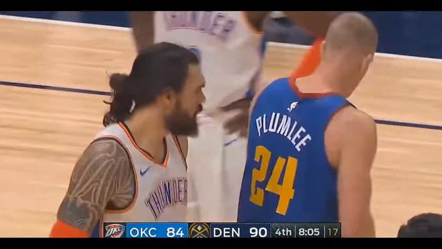 Steven Adams Saves Mason Plumlee From Scary Fall. Thunder vsNuggets смотреть онлайн