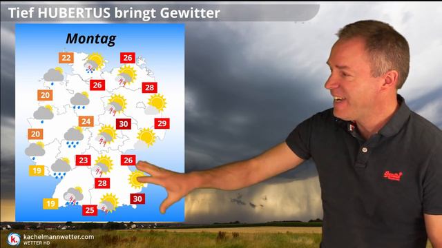 Tief HUBERTUS bringt kurz Sommerluft, aber auch Gewitter - Wo kracht es in den nächsten Tagen? смотреть онлайн