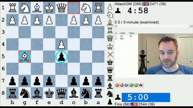 Blitz Chess #475: GM Julian Hodgson Vs. IM Bartholomew (Pseudo-Trompowsky)