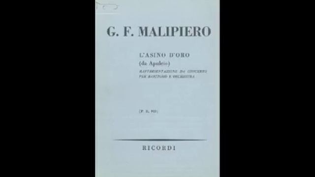 Malipiero: L' Asino D'oro - Bruscantini - Celibidache - Rai Roma 1960