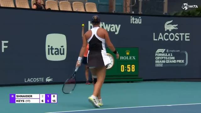 Madison Keys Vs. Diana Shnaider | 2024 Miami Round 2 | WTA Match Highlights