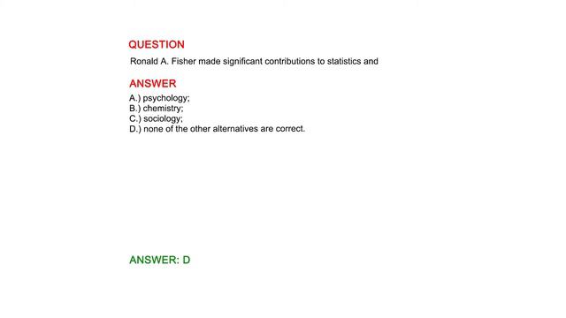 Ronald A. Fisher made significant contributions to statistics and смотреть онлайн