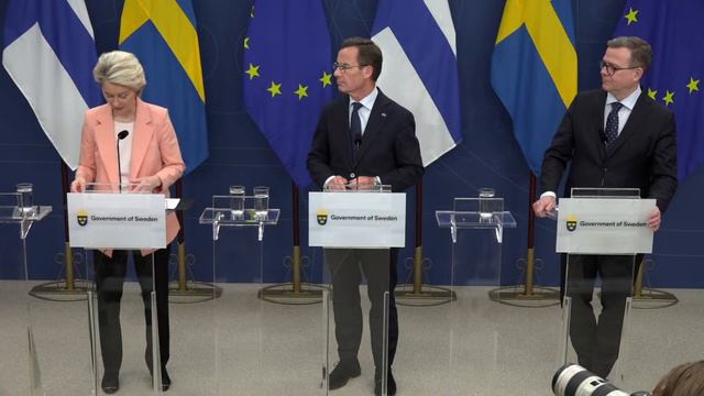 Joint press conference with Ulf Kristersson, Petteri Orpo and Ursula von der Leyen смотреть онлайн