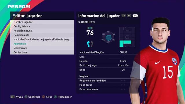 COPIA BASE JEAN MENESES SELECCIÓN DE CHILE PES 2021 PS4 смотреть онлайн