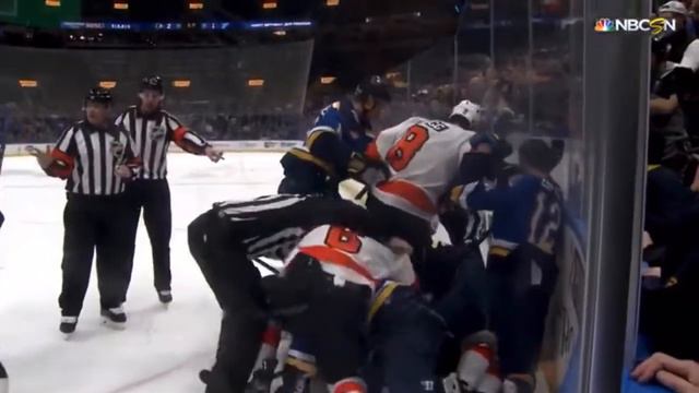 David Perron Cheapshot Crosscheck on Travis Konecny смотреть онлайн