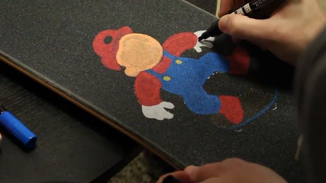 Mario Skating Griptape Art Time Lapse!