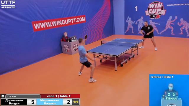 Дорошенко Богдан 2-3 Миронченко Михаил Турнир Восток 4  WINCUP  18.10.21 Прямая трансляция Зал 1