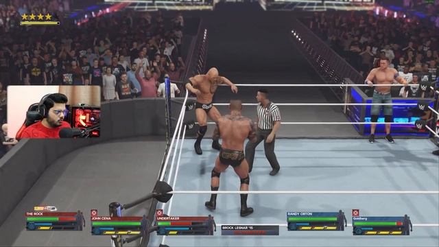 Undertaker + John Cena + The Rock vs Brock Lesnar + Goldberg + Randy Orton 3v3 Tag Team | WWE 2K24 смотреть онлайн