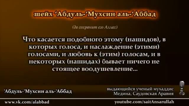 НАШИДЫ 🎶 шейх 'Абдуль Мухсин аль 'Аббад смотреть онлайн