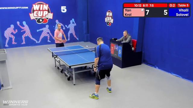 03:00 Кроль Ян 3-2 Соловей Виталий  стол 5  ЮГ-6  14.07.22