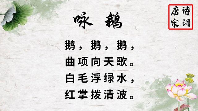 学唱古诗 《咏鹅》骆宾王 #古诗