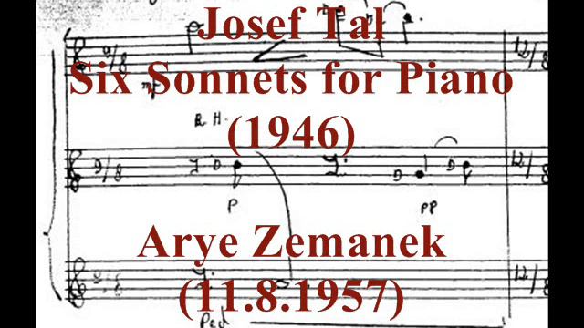Josef Tal - Six Sonnets For Piano