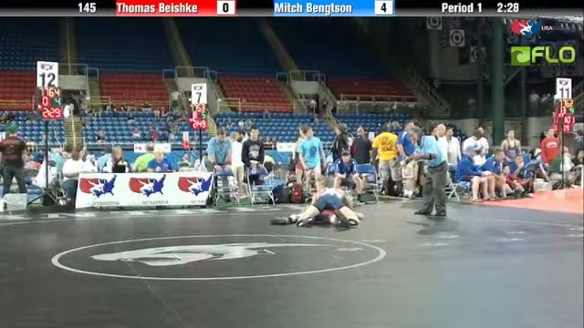 Junior 145 - Thomas Beishke (New Jersey) vs. Mitch Bengtson (Minnesota) смотреть онлайн