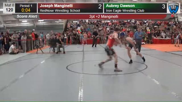 1052 Cadet Men 120 Joseph Manginelli RedNose Wrestling School Vs Aubrey Dawson Iron Eagle Wrestling