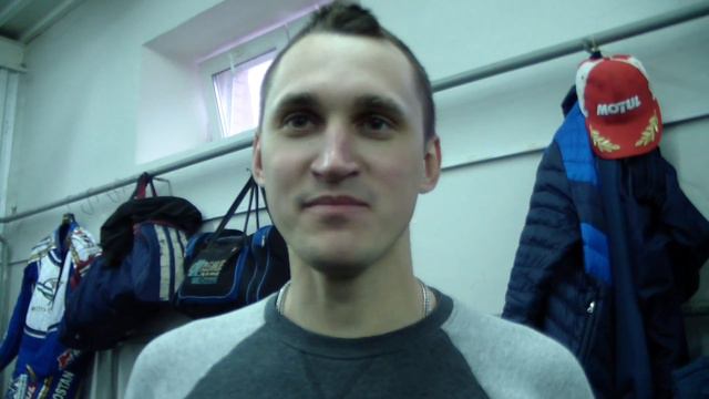 22.02.15г. КЧР по мотогонкам на льду. Интервью после гонки (Д.Колтаков)
