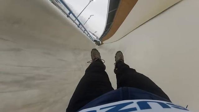 Luge Run in Calgary - First time down the track смотреть онлайн