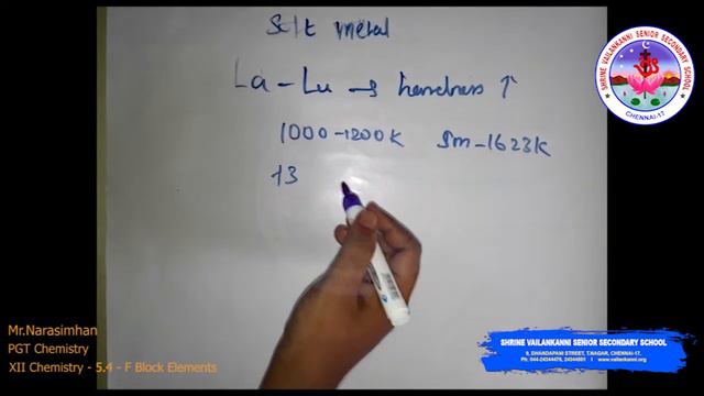 SVSSS XII - Chemistry - 5.4 - F Block Elements