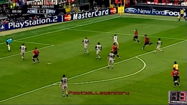 LATE GOAL of Jon Dahl Tomasson (Milan) v PSV Eindhoven at 90+3 ／ 2004-05 UCL semifinals 1º leg смотреть онлайн