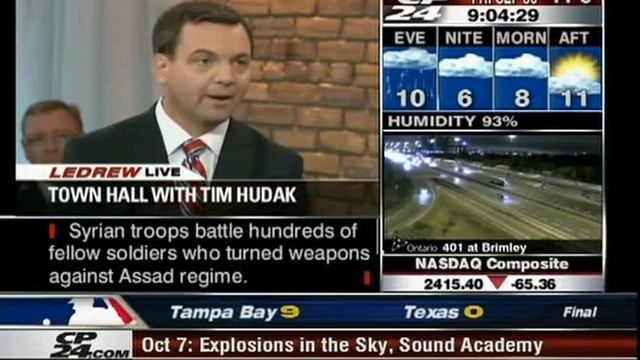 Sept 30 2011 David Lepofsky Asks Tim Hudak For Accessibility Election Commitment CP24 LeDrew Live