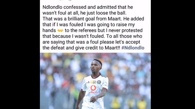 Ndlondlo Adimited That He Was Not Fouled