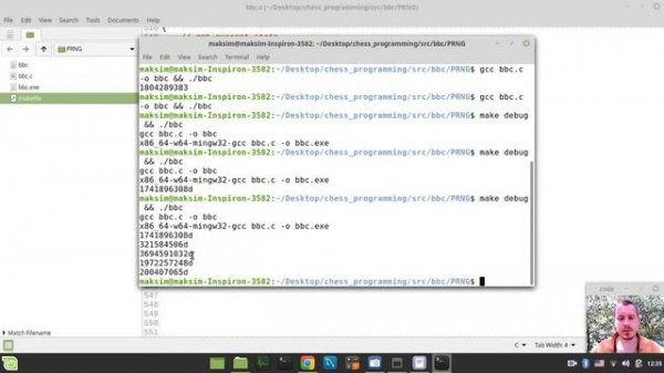 13-Bitboard CHESS ENGINE in C implementing pseudo RANDOM NUMBER generator using XORSHIFT32 algorith
