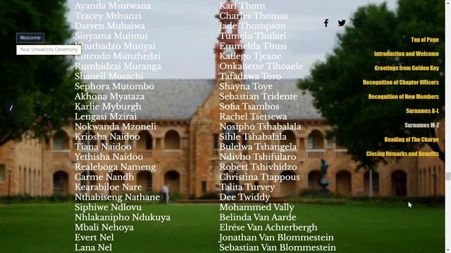 Golden Key Southern Africa University of Pretoria Virtual New Member Ceremony Surnames M Z смотреть онлайн