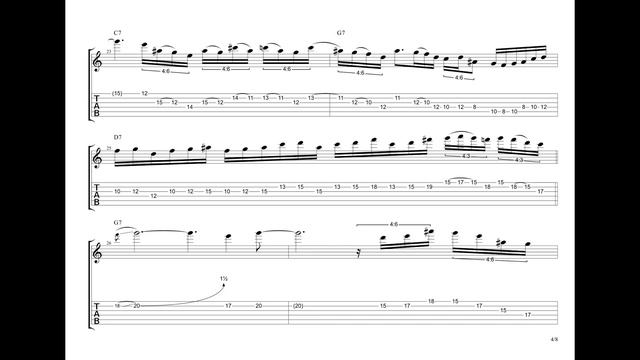 Matteo Mancuso - Blues Shuffle in G - Transcription смотреть онлайн