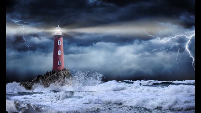 [ASMR/AMBIENCE] Lighthouse Ambience Sounds | Wave, Thunder & Lightning Sounds