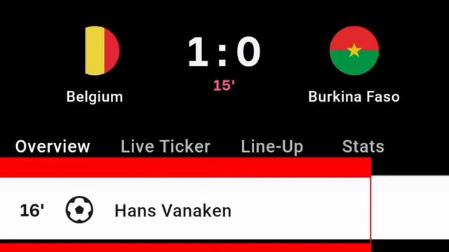 Hans Vanaken Goal Vs Burkina Faso | Belgium Vs Burkina Faso | 1-0 | смотреть онлайн