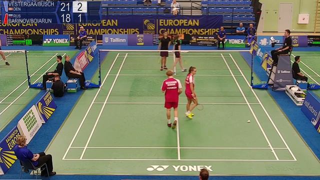 Vestergaard / Busch vs Barinov / Boiarun (XD, R32) - European Jnr. C’ships 2018 смотреть онлайн